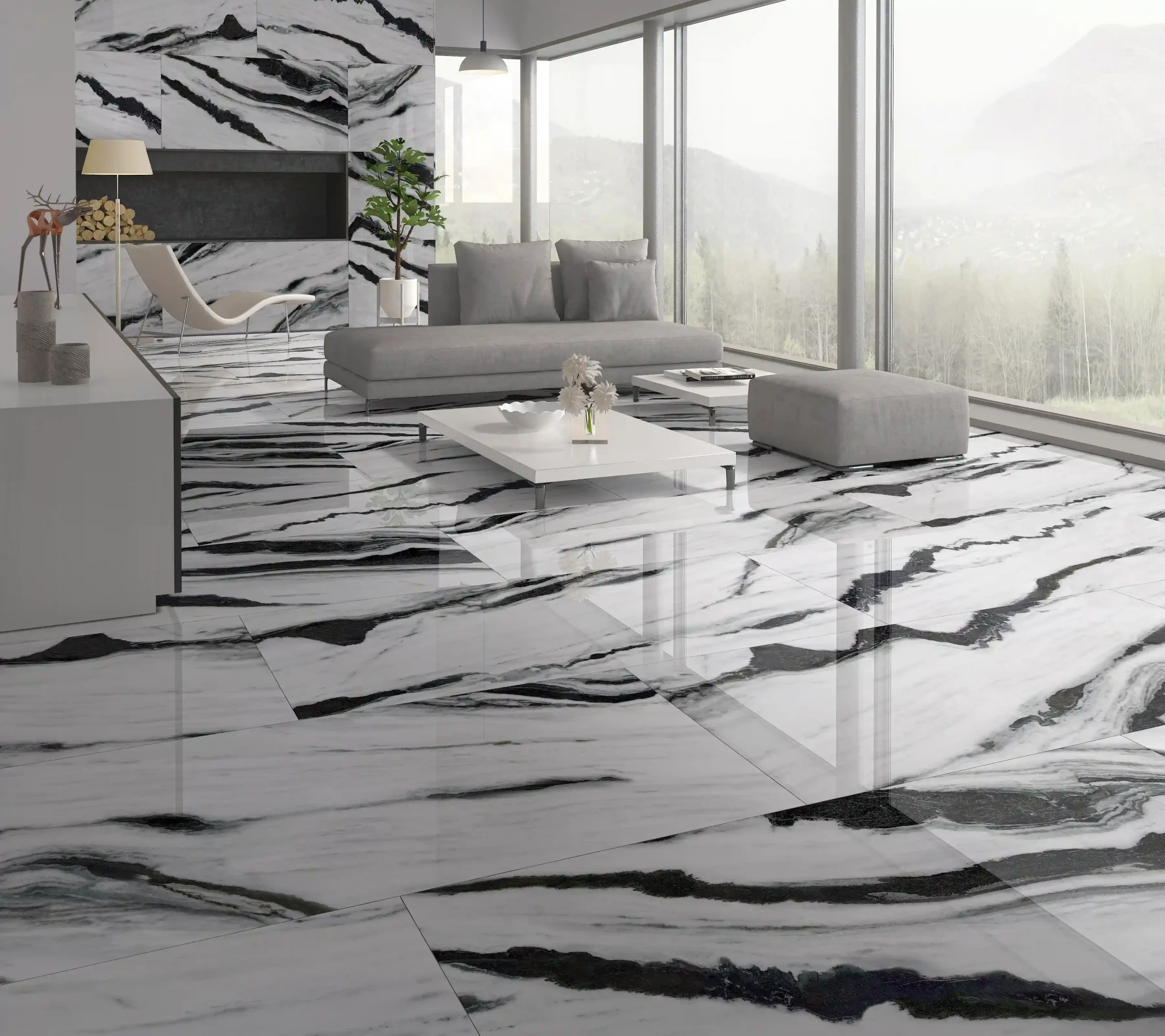 BLACK PANDA Marble Tiles Design