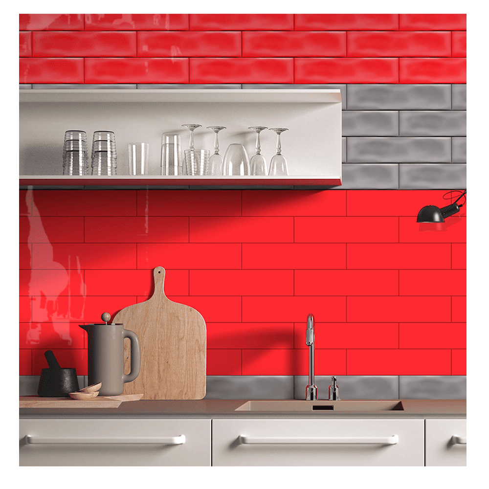 BLOOD RED OSSIDO GLOSSY SERIES Subway Tiles