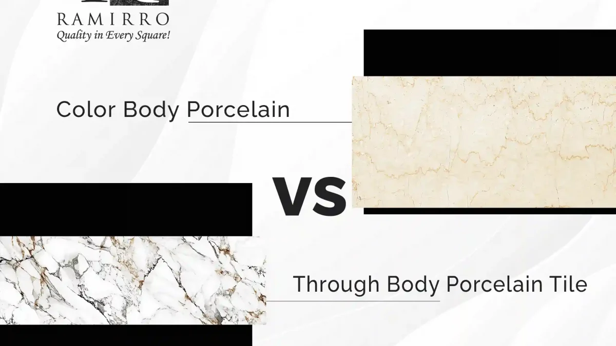 Color body vs full body porcelain tiles