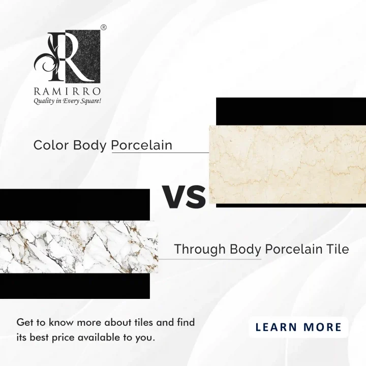 Color body vs full body porcelain tiles